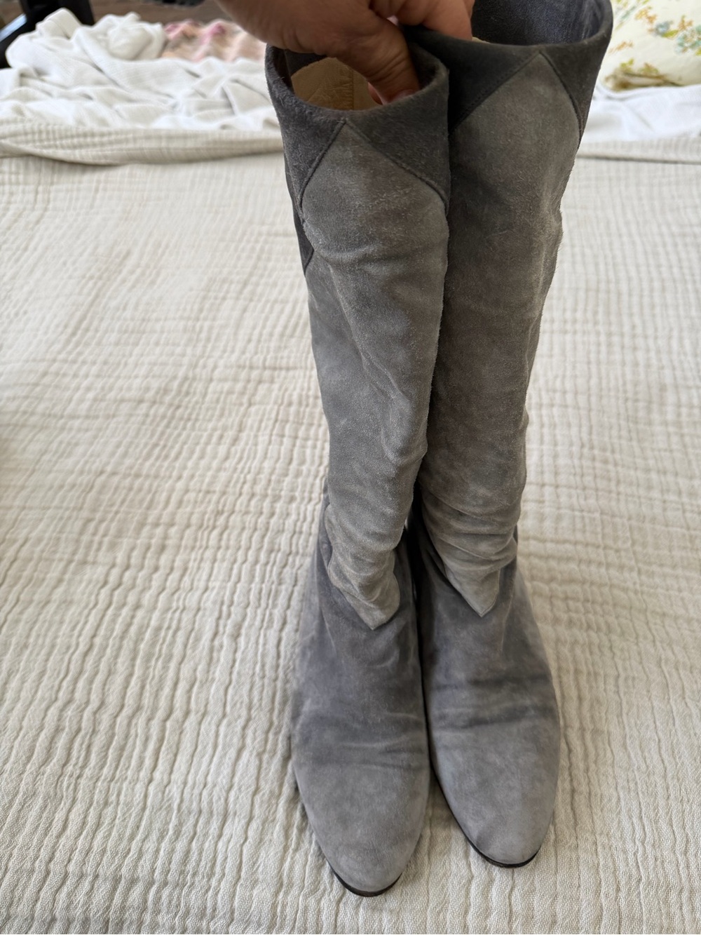 Milano Gray Suede Over-the-Knee Boots